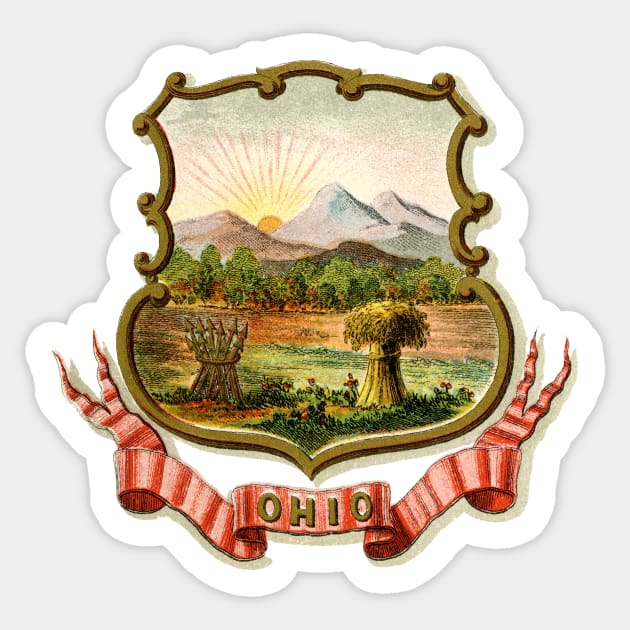 1876 Ohio Coat of Arms Sticker by historicimage